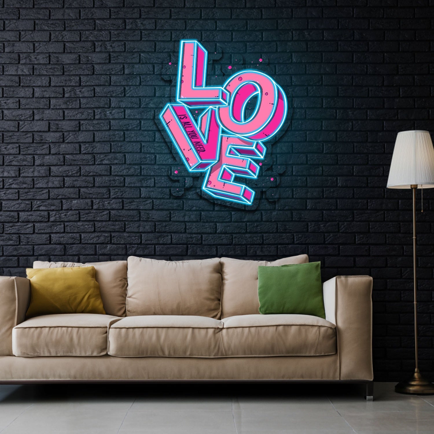 Love Is All You Need Neon Sign X Acrylic Artwork | Shineneon