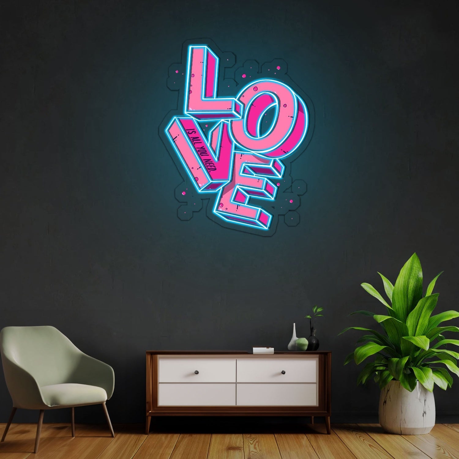 Love Is All You Need Neon Sign X Acrylic Artwork | Shineneon
