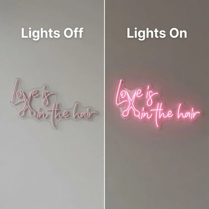 Love Is Bedroom Wall Decor LED Neon Sign - 06 Day Night Comparison