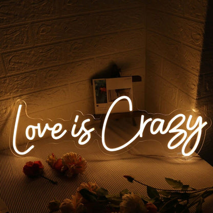 Love Is Crazy Yellow Neon Sign | Shineneon