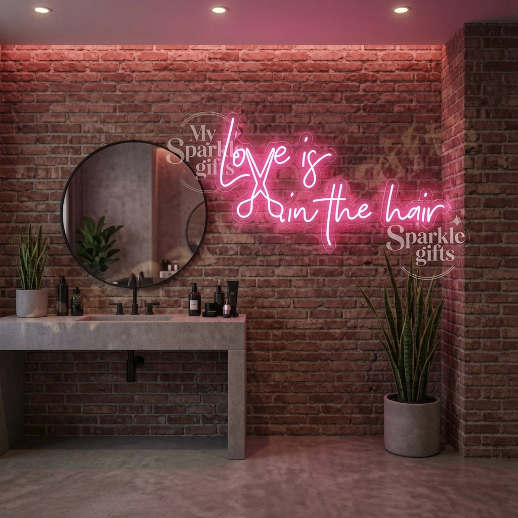 Love Is In The Hair LED Neon Sign Bedroom Decor - 01 Original Product Image