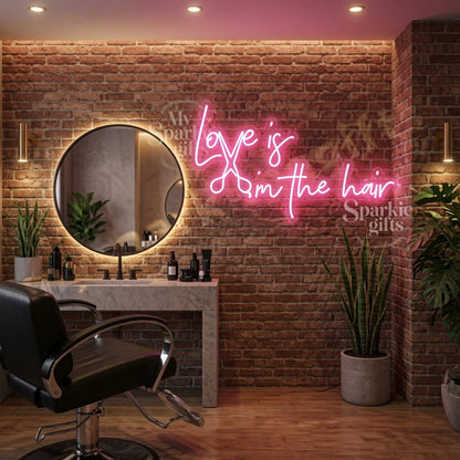 Love Is In The Hair LED Neon Sign Bedroom Decor - 02 High-Converting Product Image
