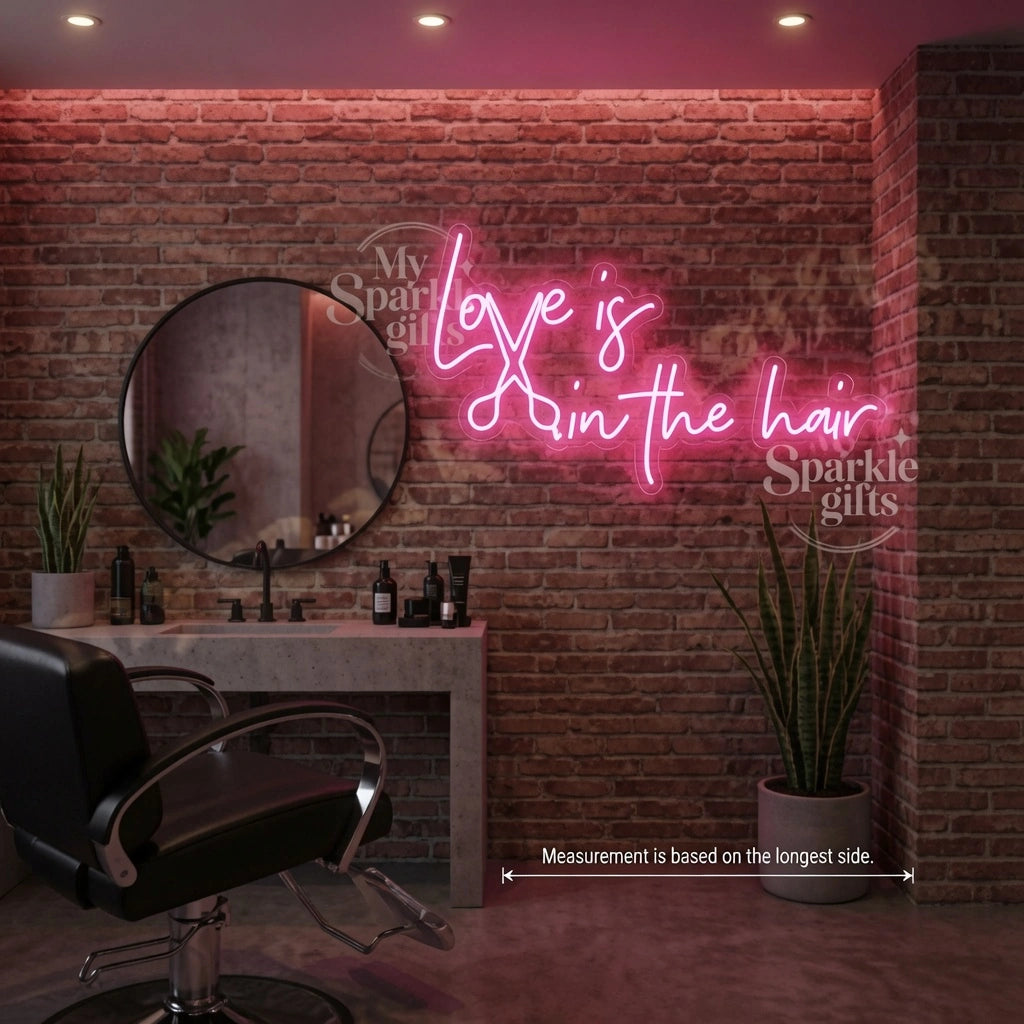 Love Is In The Hair LED Neon Sign Bedroom Decor - 04 Size Image