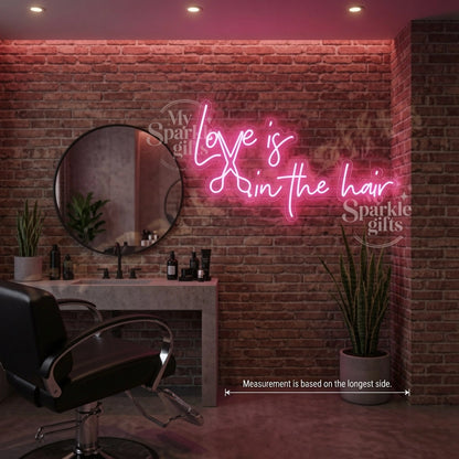 Love Is In The Hair LED Neon Sign Bedroom Decor - 04 Size Image