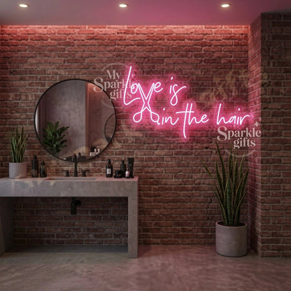 Love Is In The Hair LED Neon Sign Bedroom Decor - Shineneon