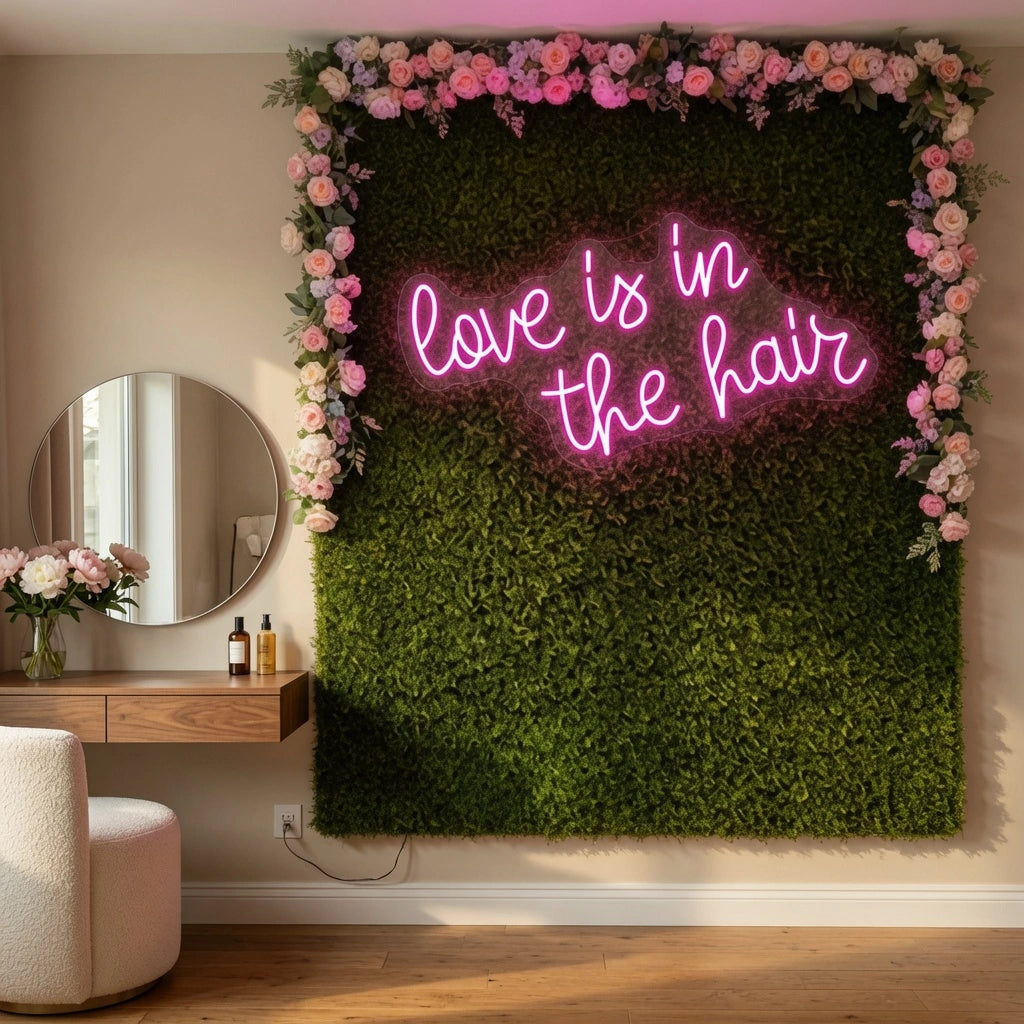 Love Is In The Hair LED Neon Sign Home Decor - 03 Real Lifestyle Scene