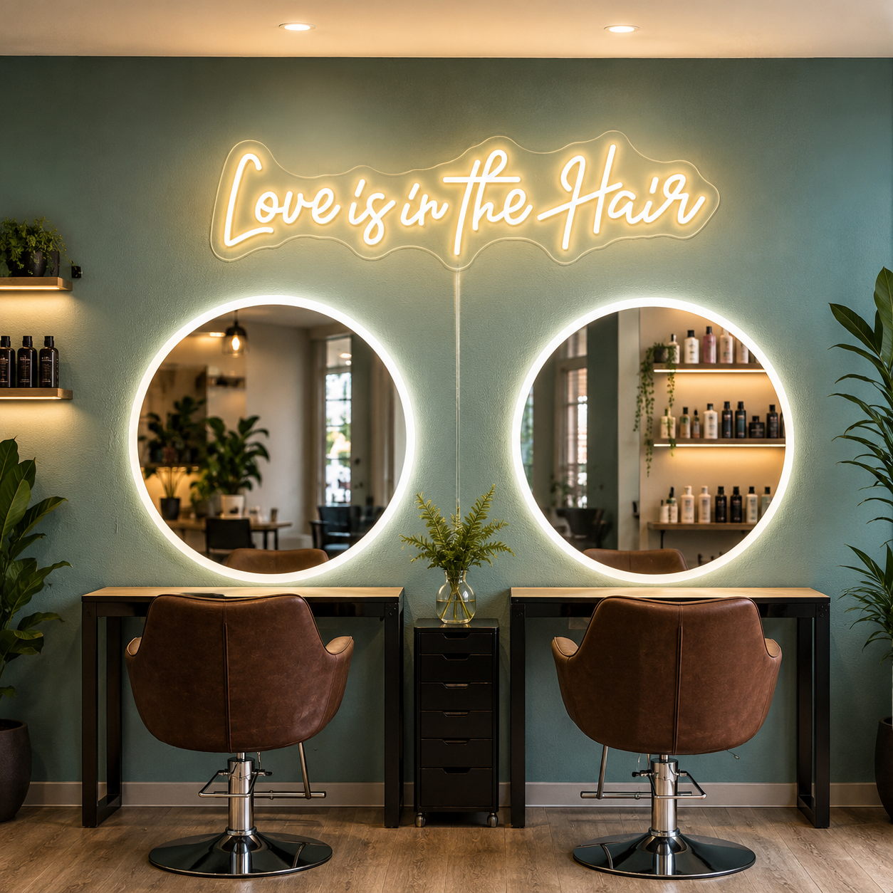 Love Is In The Hair LED Neon Sign Home Decor Wall Neon Sign - 01 Original Product Image