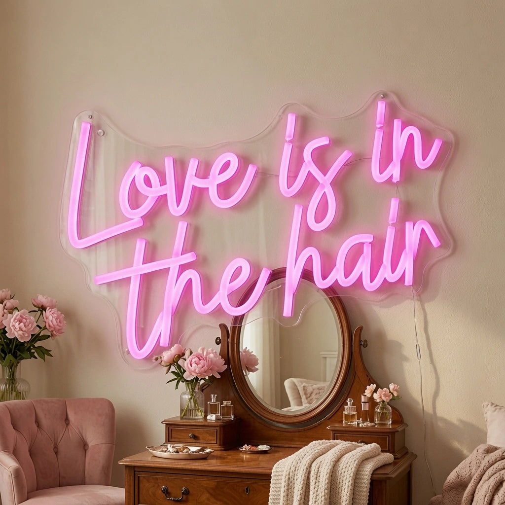Love Is In The Hair LED Neon Sign Living Room Decor - 02 High-Converting Product Image