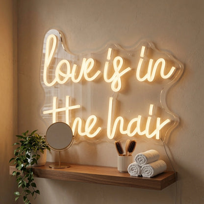 Love Is In The Hair LED Neon Sign Wall Art - 02 High-Converting Product Image