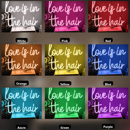 Love Is In The Hair LED Neon Sign Wall Art - 05 Color Grid