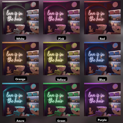 Love Is In The Hair LED Neon Sign Wall Neon Sign - 05 Color Grid
