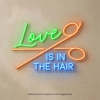 Love Is In The Hair Wall Decor LED Neon Sign Wall Neon Sign - Shineneon