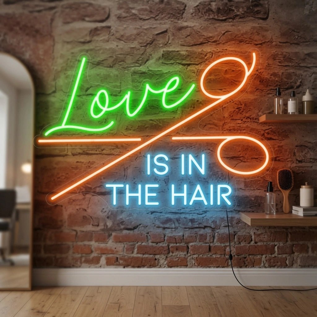 Love Is In The Hair Wall Decor LED Neon Sign Wall Neon Sign - Shineneon