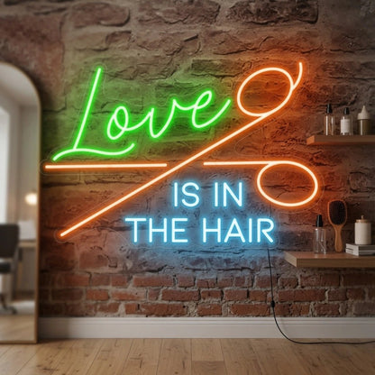 Love Is In The Hair Wall Decor LED Neon Sign Wall Neon Sign - Shineneon
