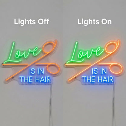 Love Is In The Hair Wall Decor LED Neon Sign Wall Neon Sign - Shineneon