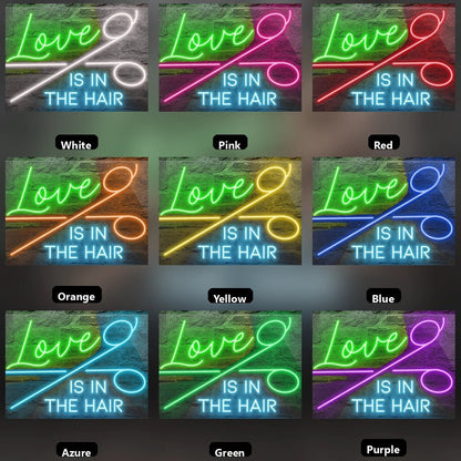 Love Is In The Hair Wall Decor LED Neon Sign Wall Neon Sign - Shineneon