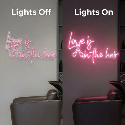 Love Is LED Neon Sign - 06 Day Night Comparison