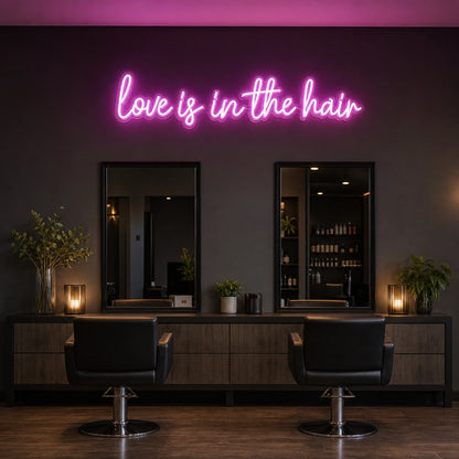 Love Is LED Neon Sign Garage Neon Sign real lifestyle scene