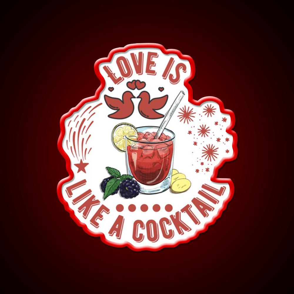 Love Is Like A Cocktail Quote Cocktail Bar Decor Led Neon Sign Rgb Color - LED neon sign view 10