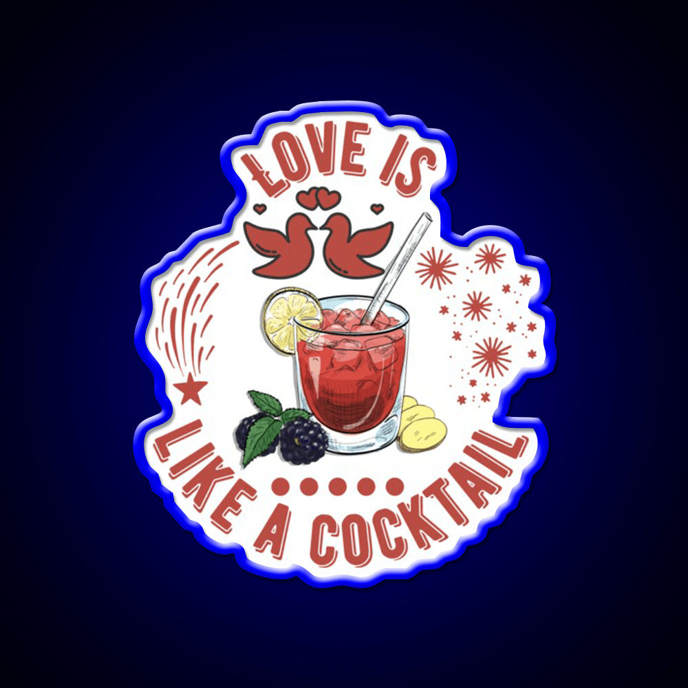 Love Is Like A Cocktail Quote Cocktail Bar Decor Led Neon Sign Rgb Color - Shineneon