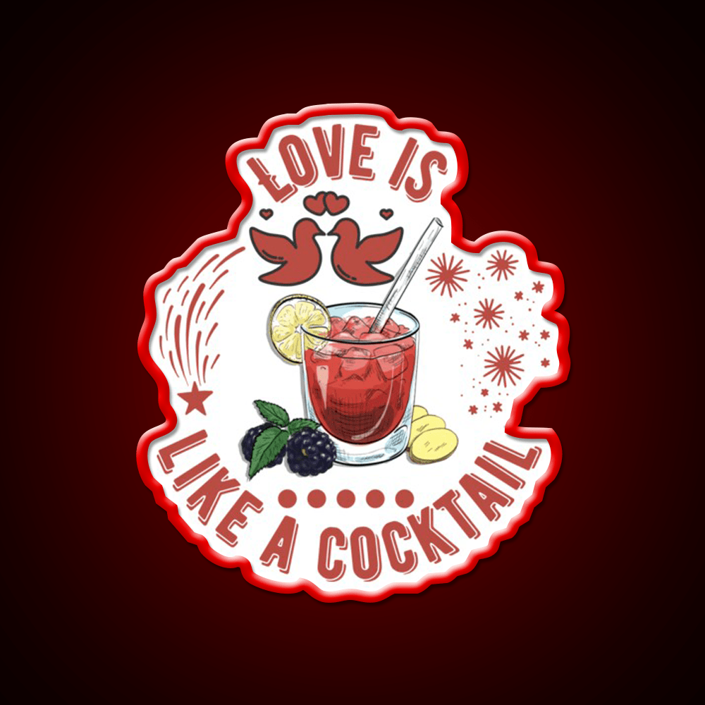 Love Is Like A Cocktail Quote Cocktail Bar Decor Led Neon Sign Rgb Color - Shineneon