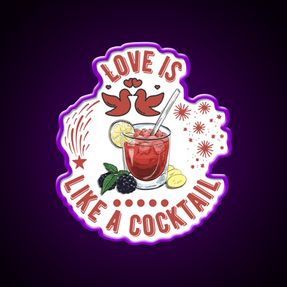 Love Is Like A Cocktail Quote Cocktail Bar Decor Led Neon Sign Rgb Color - Shineneon