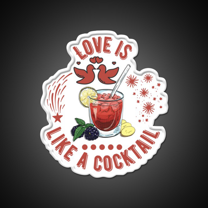 Love Is Like A Cocktail Quote Cocktail Bar Decor Led Neon Sign Rgb Color - LED neon sign view 11