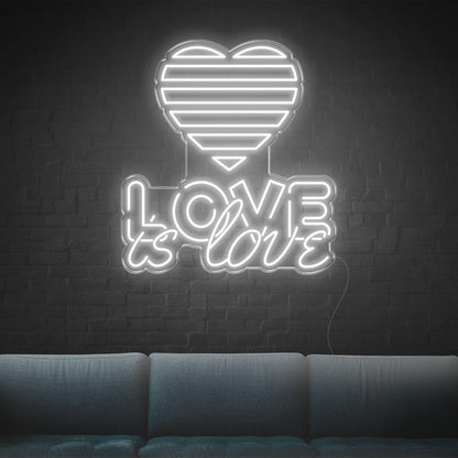 Love Is Love Yellow Heart Led Neon Sign For Indoor Home Cafe Decor | Shineneon