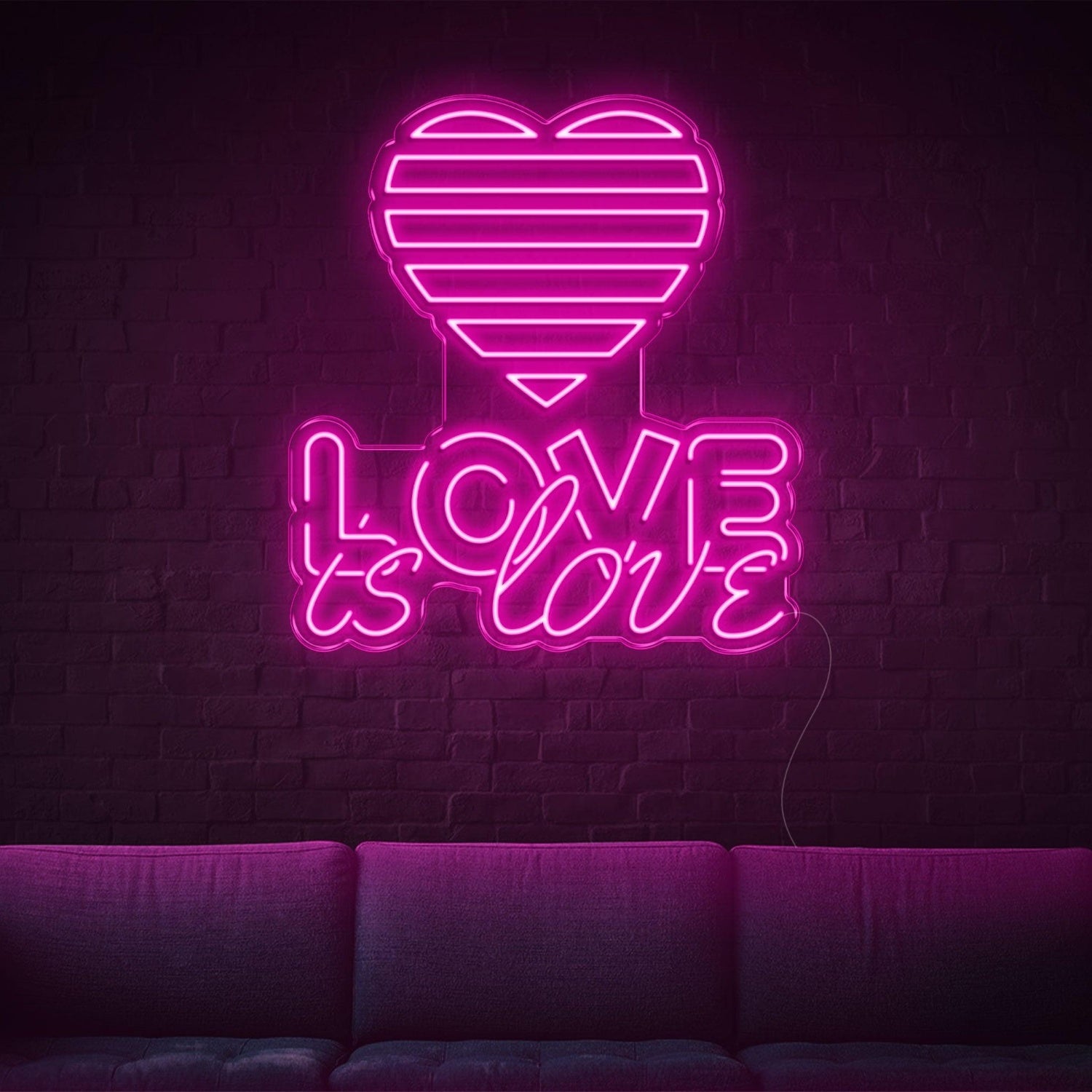 Love Is Love Yellow Heart Led Neon Sign For Indoor Home Cafe Decor | Shineneon