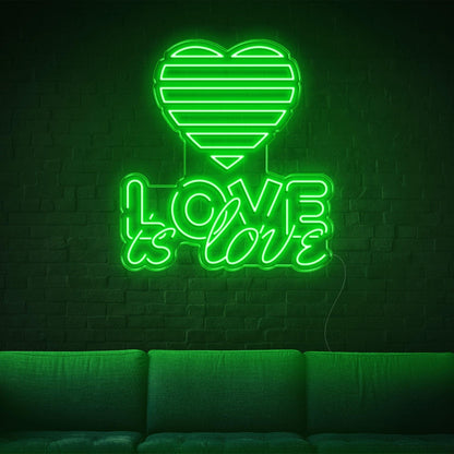 Love Is Love Yellow Heart Led Neon Sign For Indoor Home Cafe Decor | Shineneon