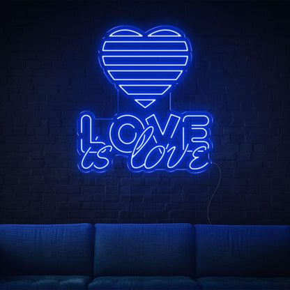 Love Is Love Yellow Heart Led Neon Sign For Indoor Home Cafe Decor | Shineneon
