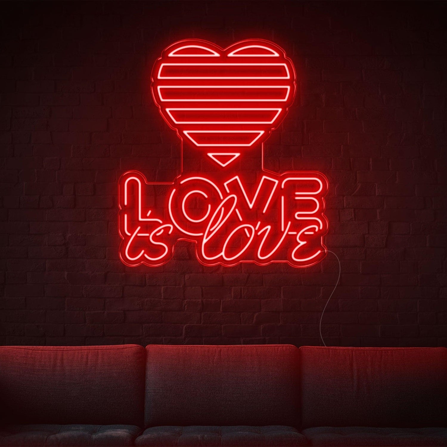 Love Is Love Yellow Heart Led Neon Sign For Indoor Home Cafe Decor | Shineneon
