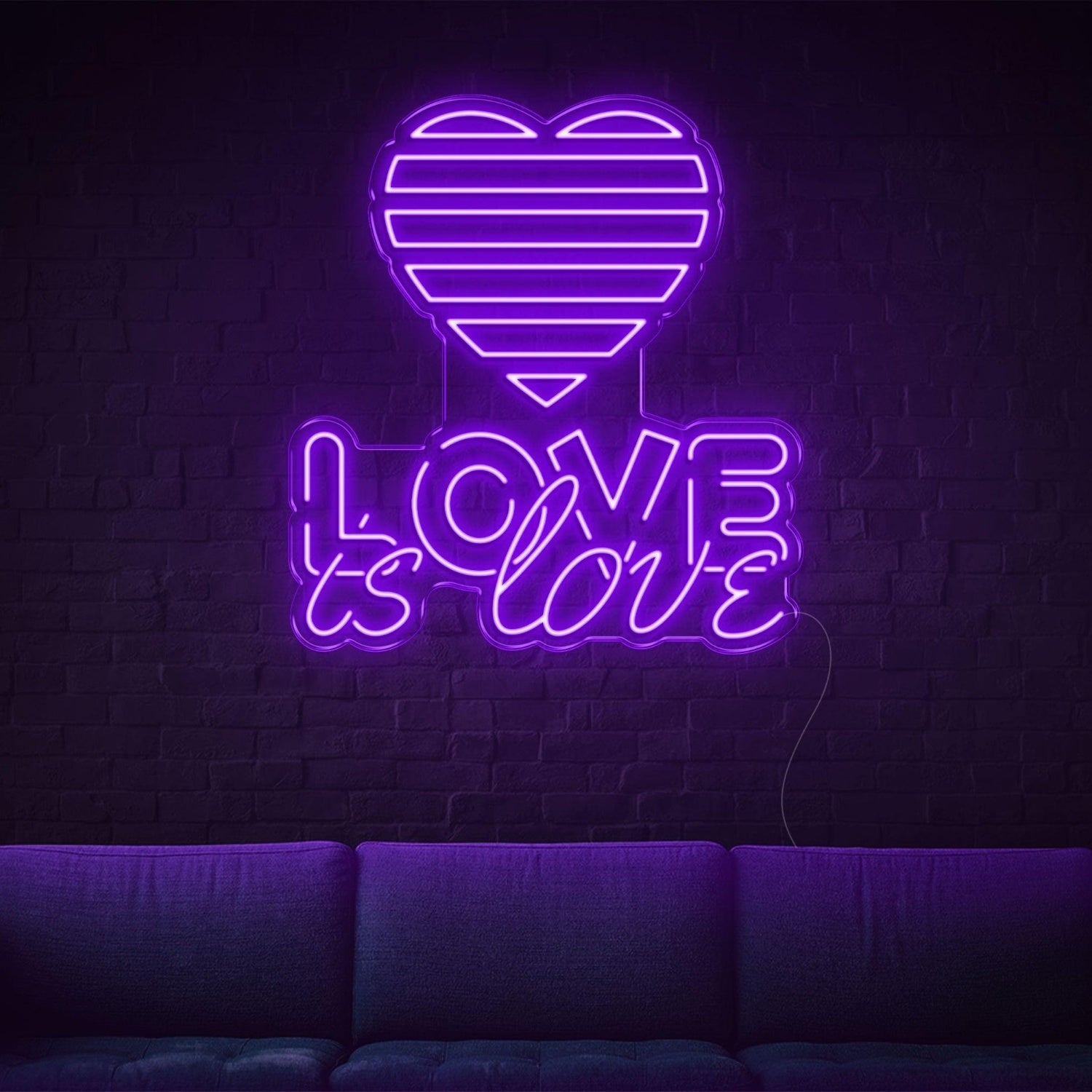 Love Is Love Yellow Heart Led Neon Sign For Indoor Home Cafe Decor | Shineneon