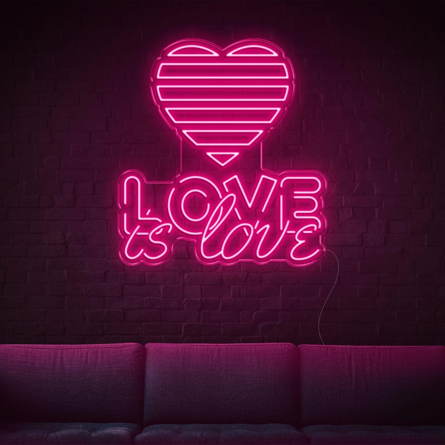 Love Is Love Yellow Heart Led Neon Sign For Indoor Home Cafe Decor | Shineneon