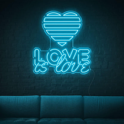Love Is Love Yellow Heart Led Neon Sign For Indoor Home Cafe Decor | Shineneon