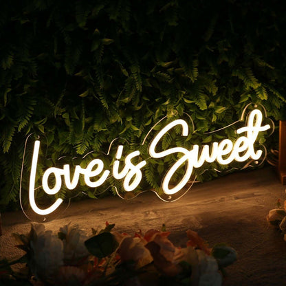 Love Is Sweet Yellow Led Neon Sign - Shineneon