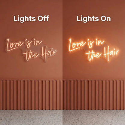 Love Is Wall Decor LED Neon Sign - 06 Day Night Comparison