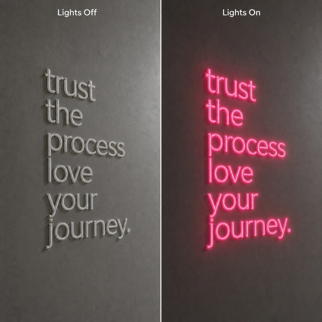 Love LED Neon Sign Garage Neon Sign day and night comparison