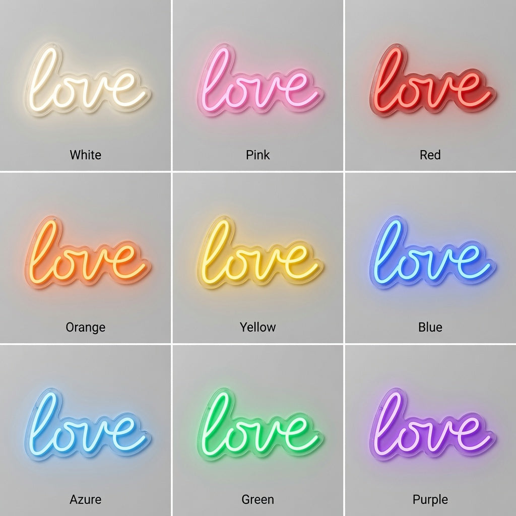 Love LED Neon Sign Wall Decor - 05 Color Grid
