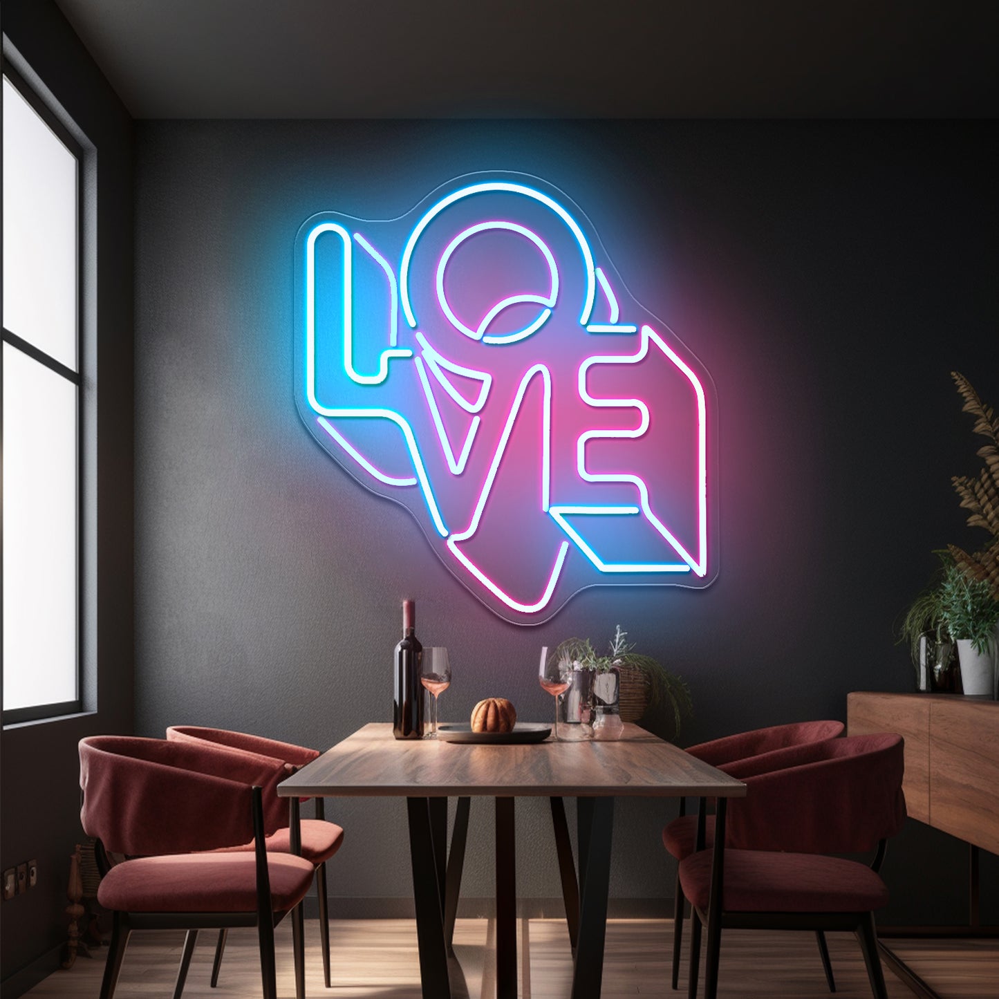 Love Letter Artistic Neon Signs Wall Art Led Signs