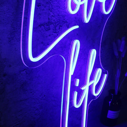 Love Life Blue Led Neon Sign - Shineneon