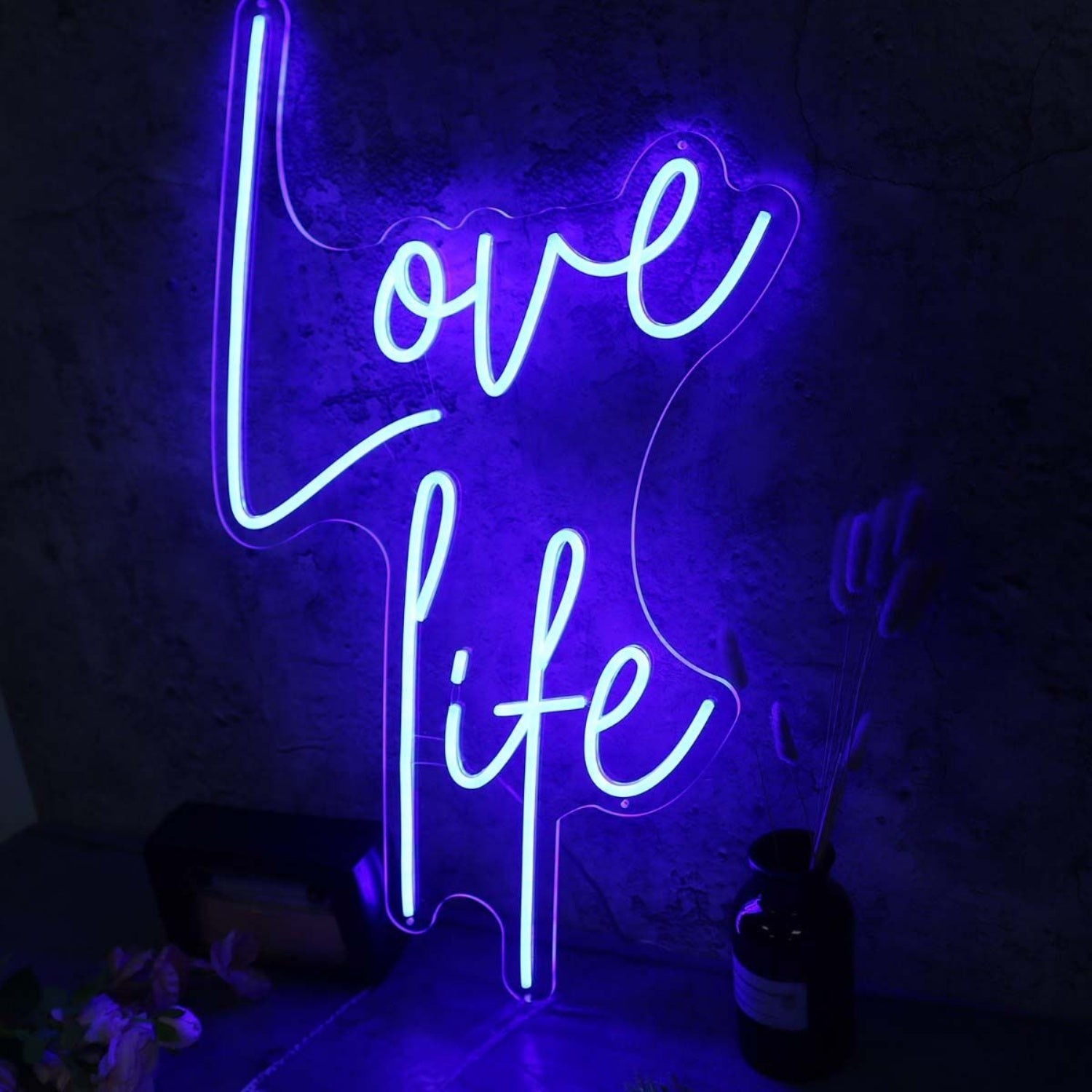 Love Life Blue Led Neon Sign - Shineneon