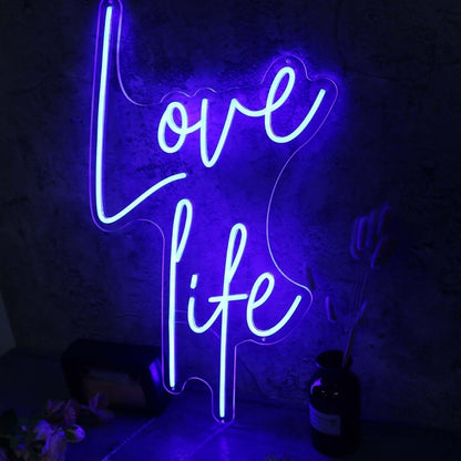 Love Life Blue Led Neon Sign - Shineneon