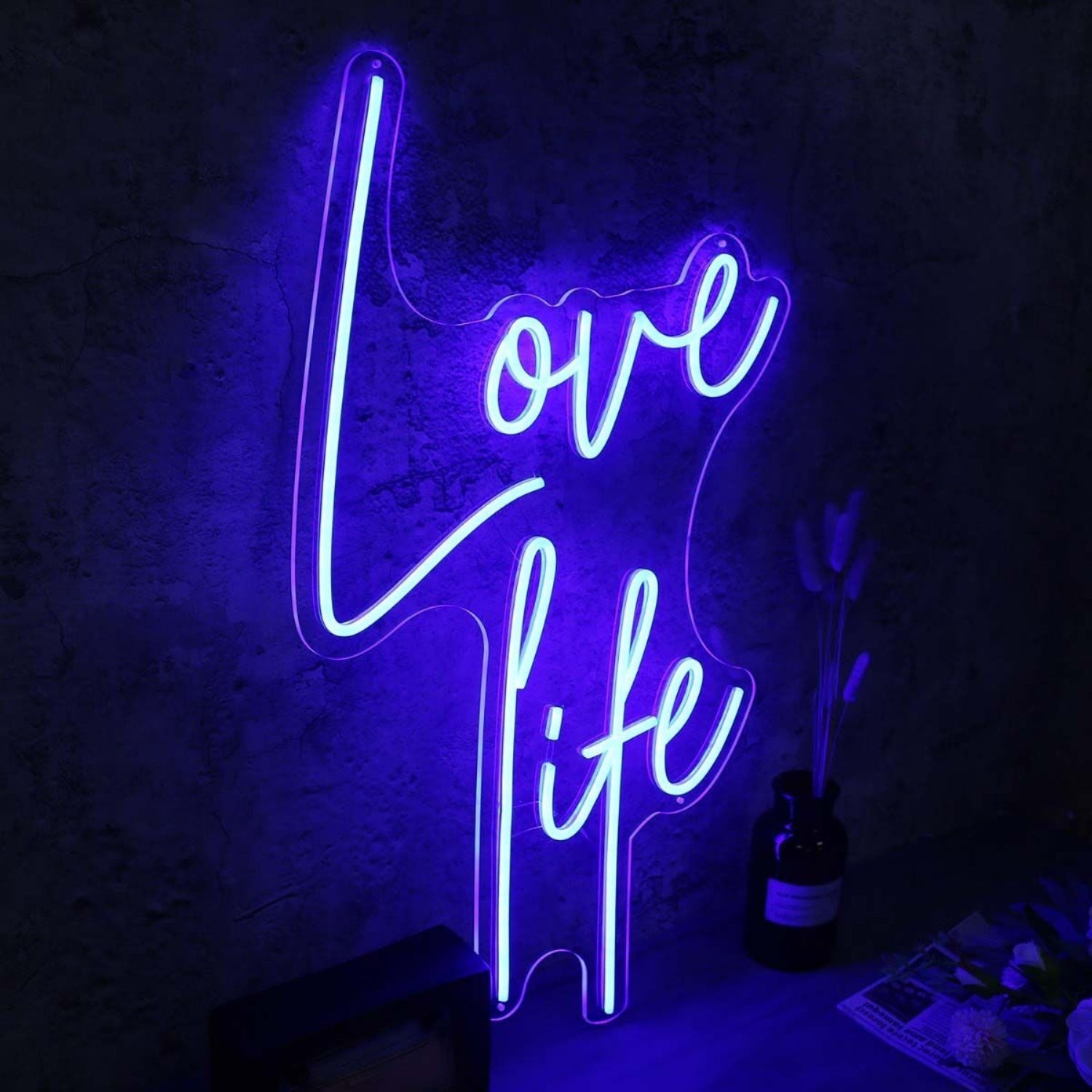 Love Life Blue Led Neon Sign - Shineneon