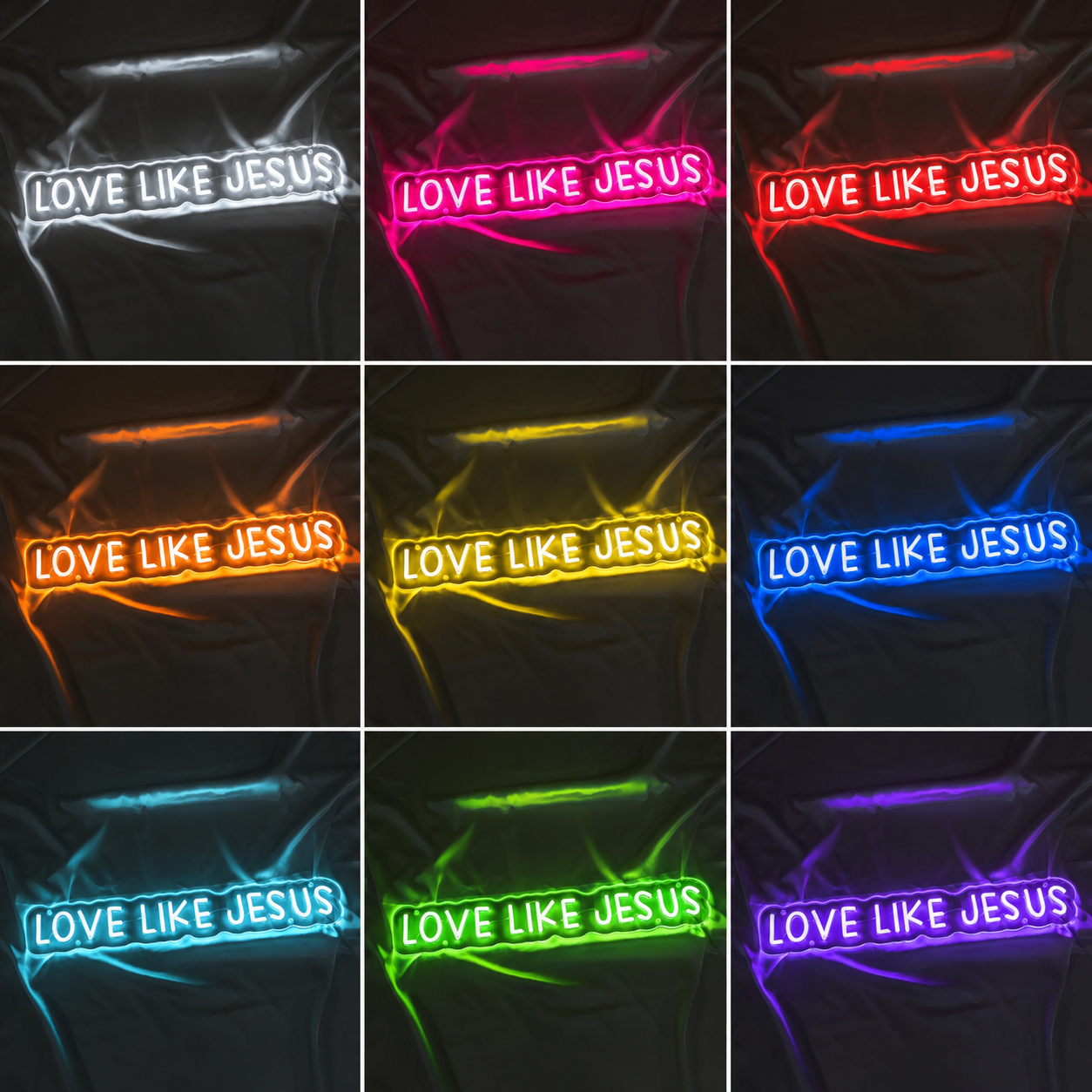 Love Like Jesus LED Neon Sign - 05 Color Grid