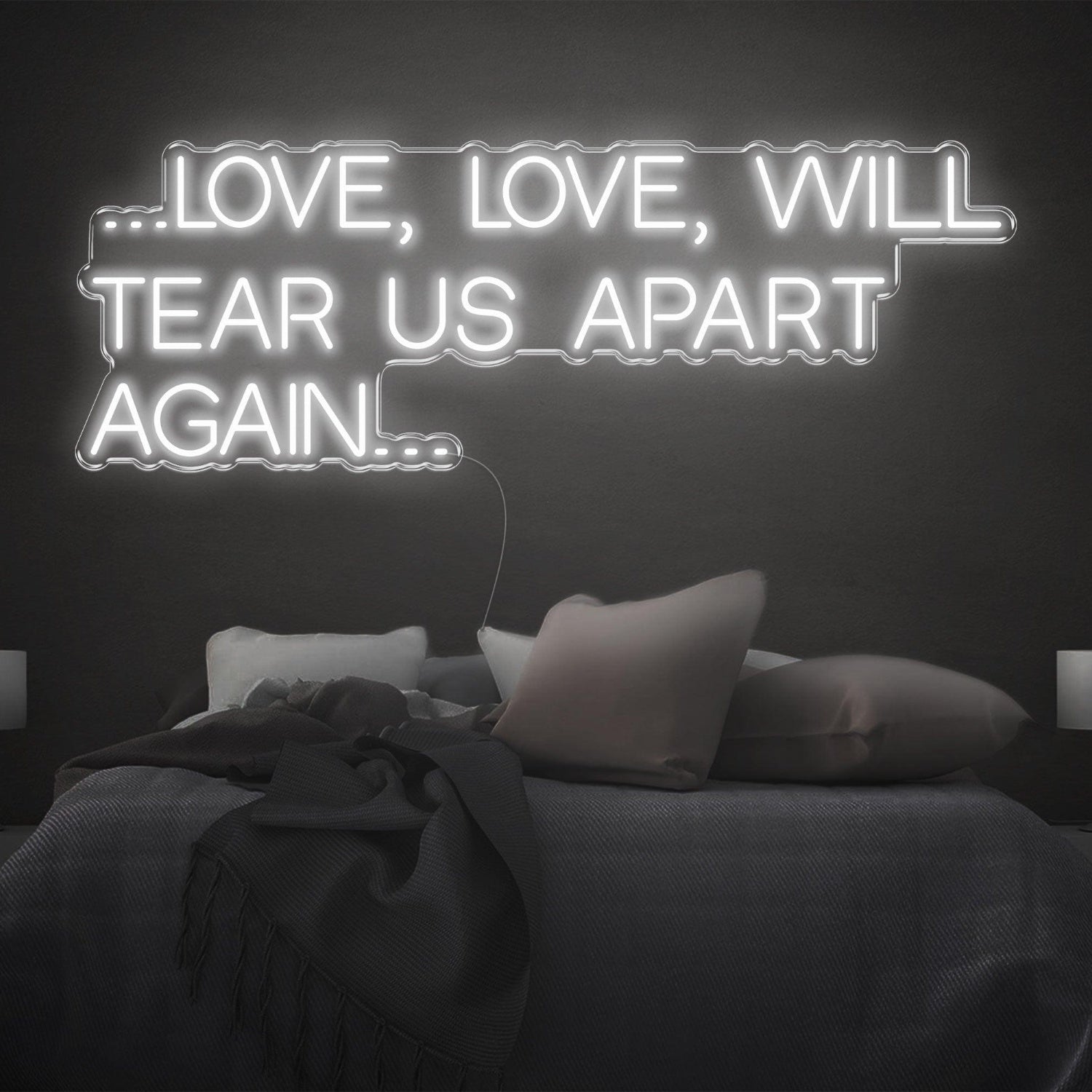 Love Love Will Tear Us Apart Blue Led Neon Sign For Bedroom Decor | Shineneon