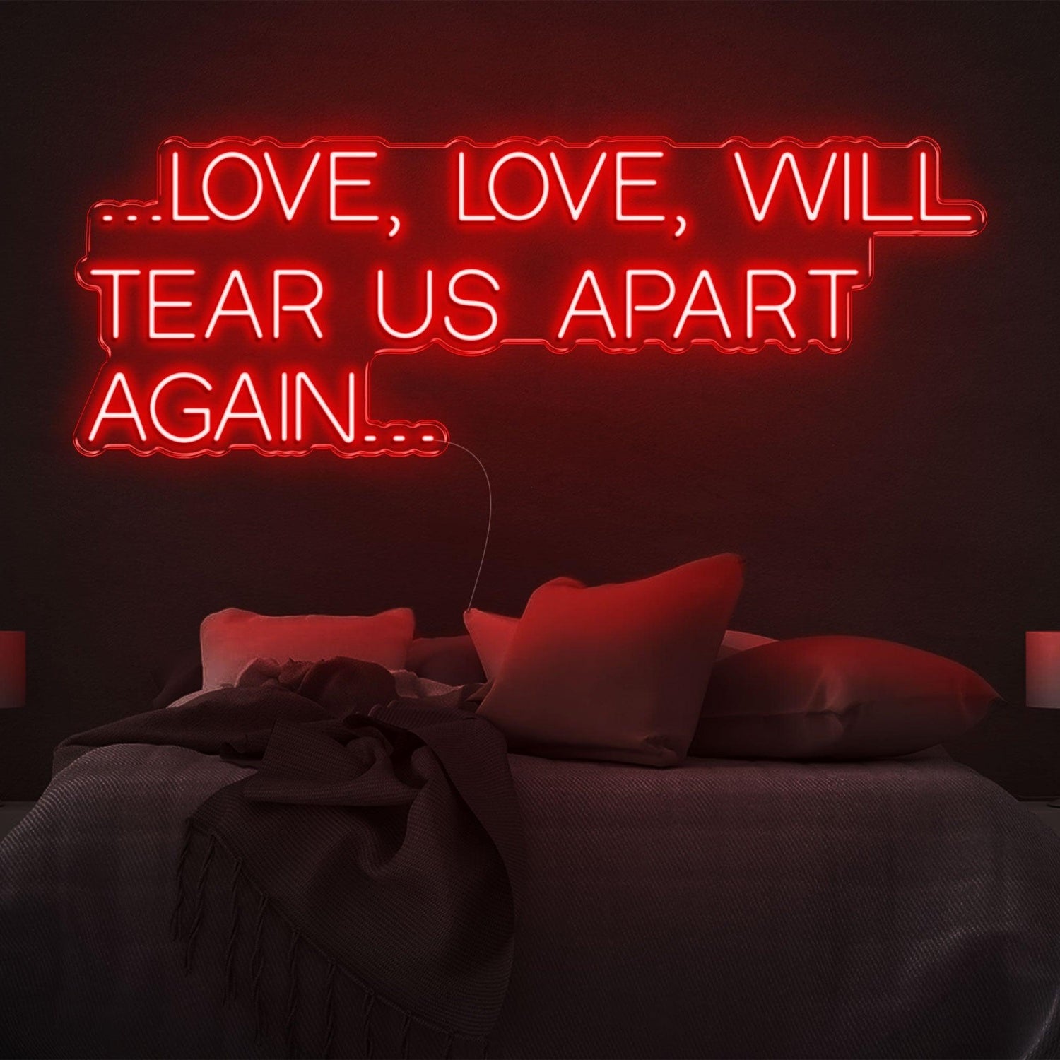 Love Love Will Tear Us Apart Blue Led Neon Sign For Bedroom Decor | Shineneon