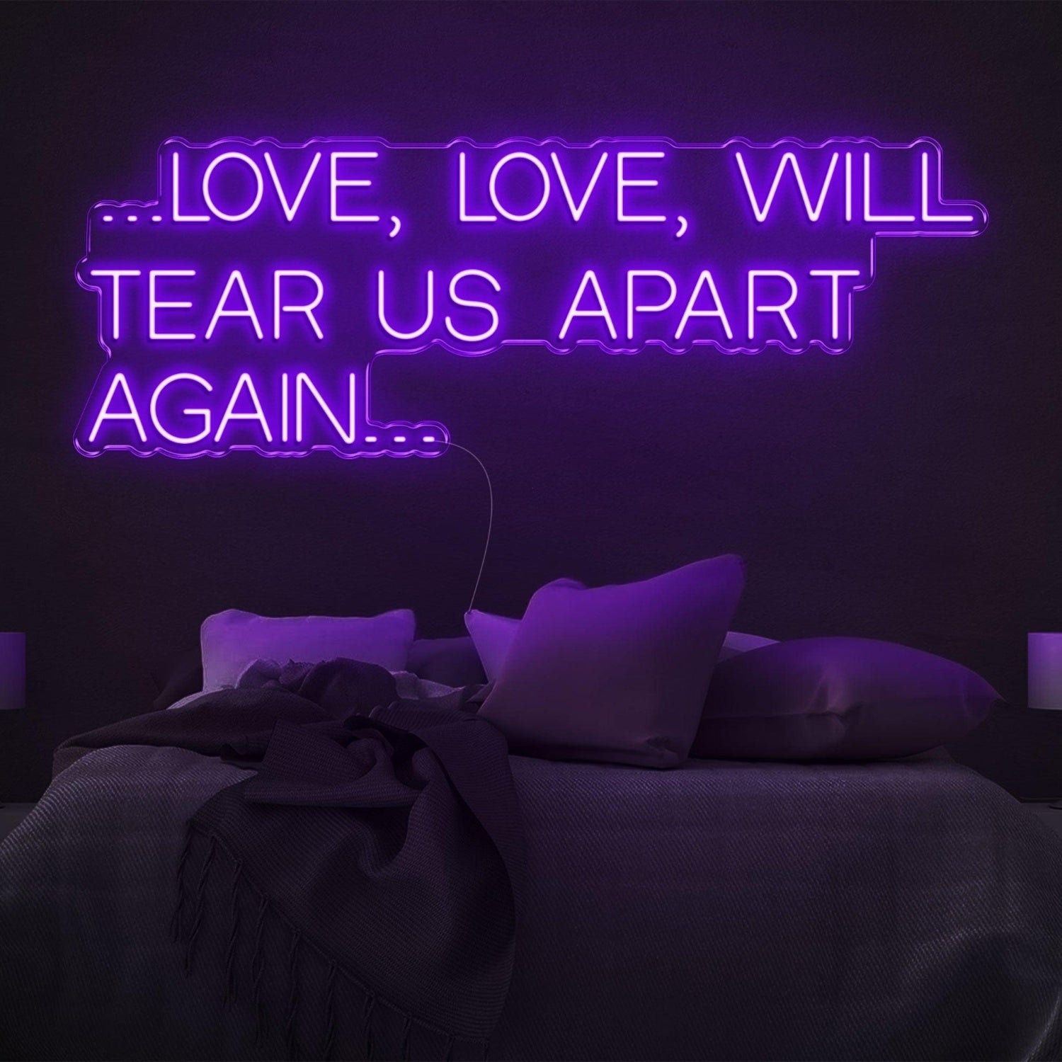 Love Love Will Tear Us Apart Blue Led Neon Sign For Bedroom Decor | Shineneon
