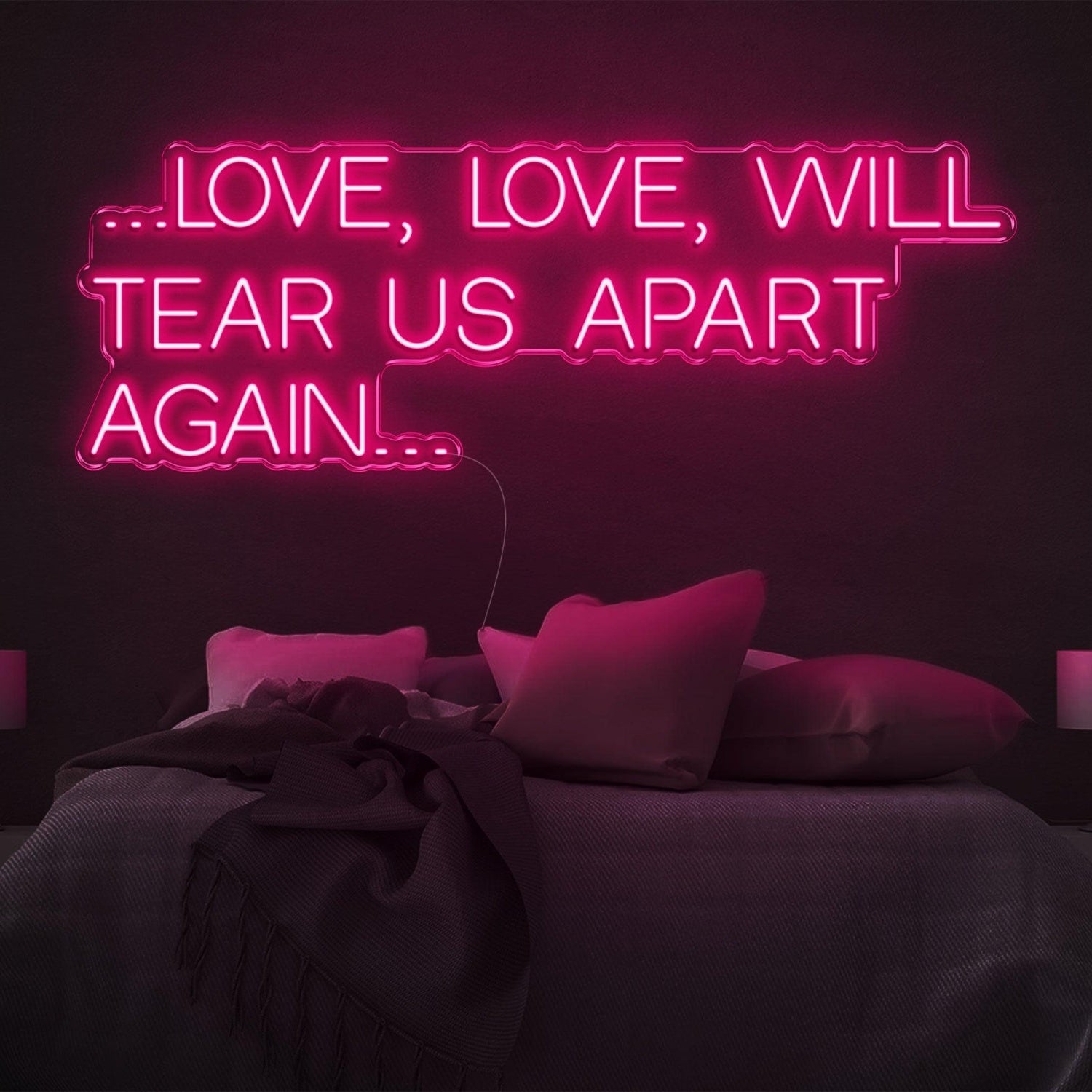 Love Love Will Tear Us Apart Blue Led Neon Sign For Bedroom Decor | Shineneon