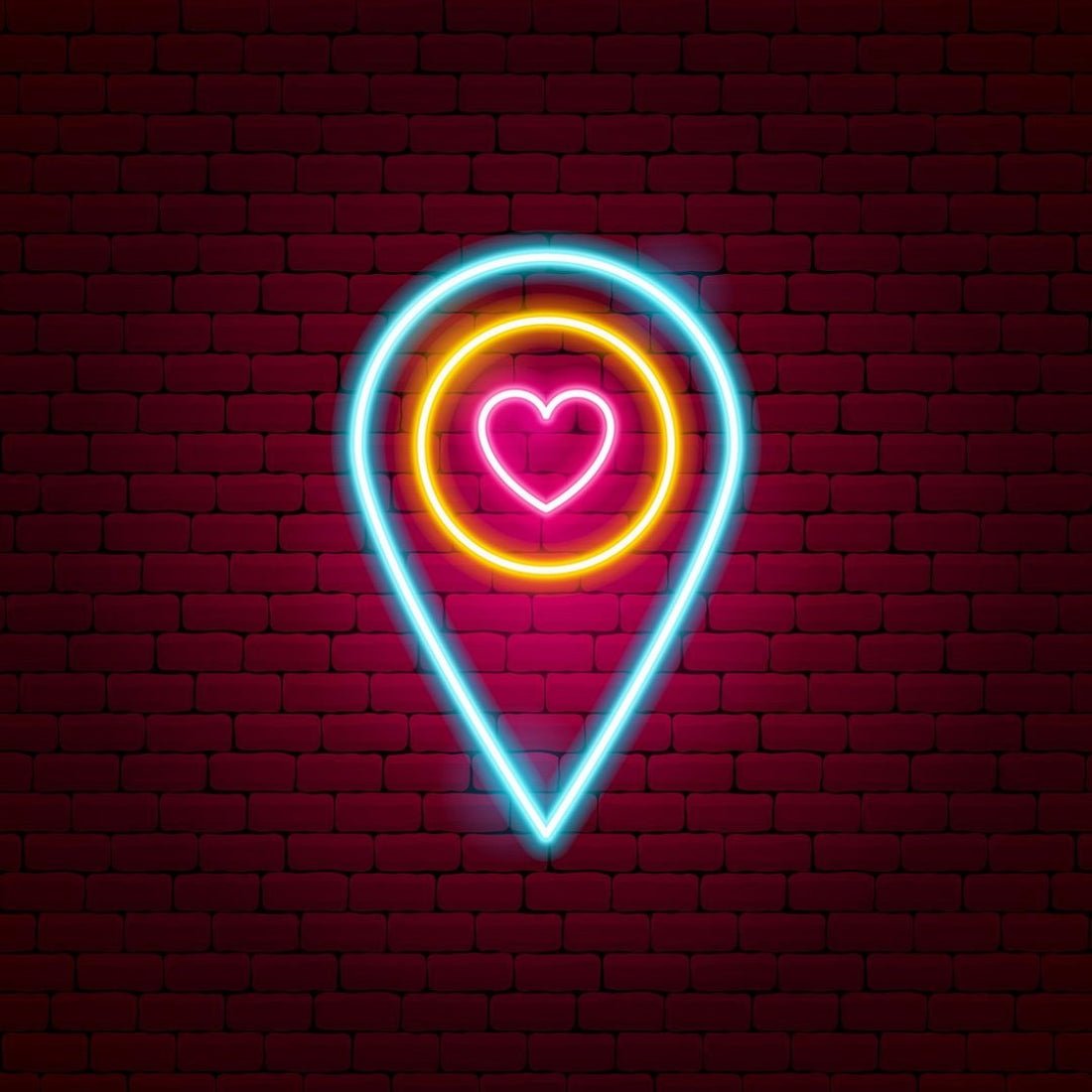 Love Map Pin Led Sign Business Neon Sign - Shineneon